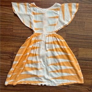 Manaola Kids Dress in Creamsicle Orange and White